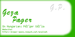 geza pager business card